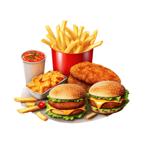 Double Burger & Fries